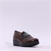 Wonders Sparkle Stud Band Wedge Shoe - Brown Patent